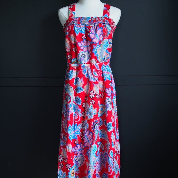 Talbots | Red Floral Sundress - Picture 1 of 4